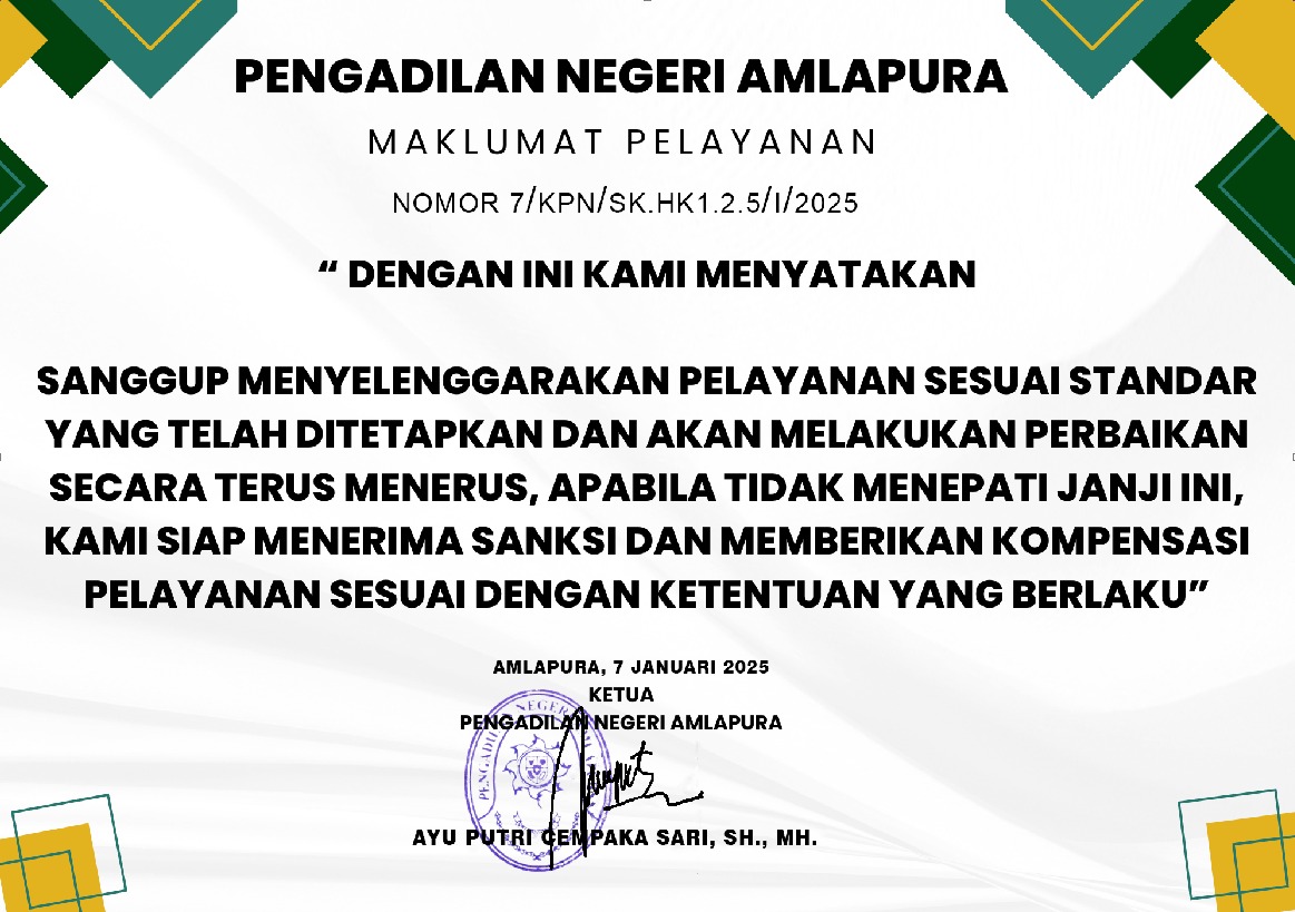 Maklumat Pelayanan Maklumat Pelayanan